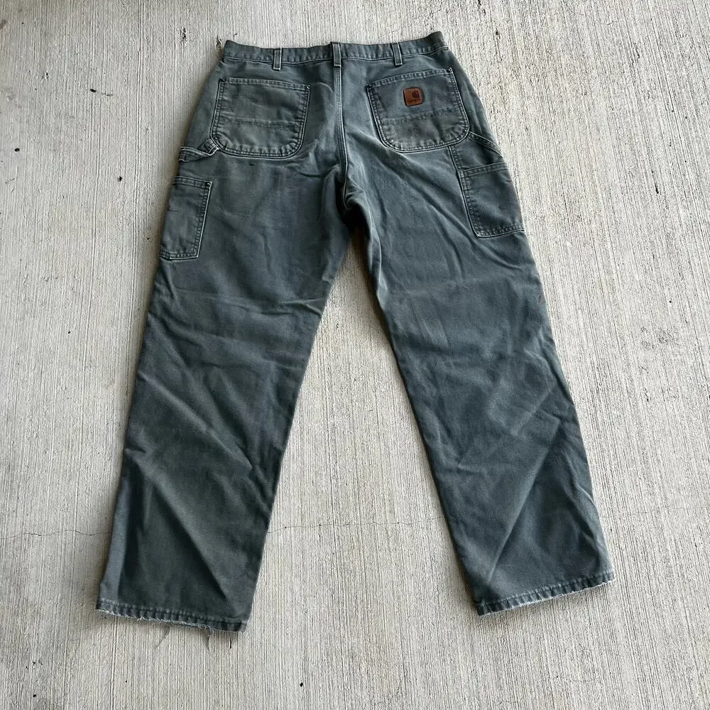 Carhartt green double knee work wear carpenter pants